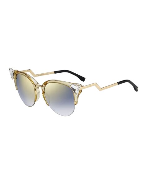 fendi iridia cat eye crystal tip sunglasses|fendi cat eye sunglasses black.